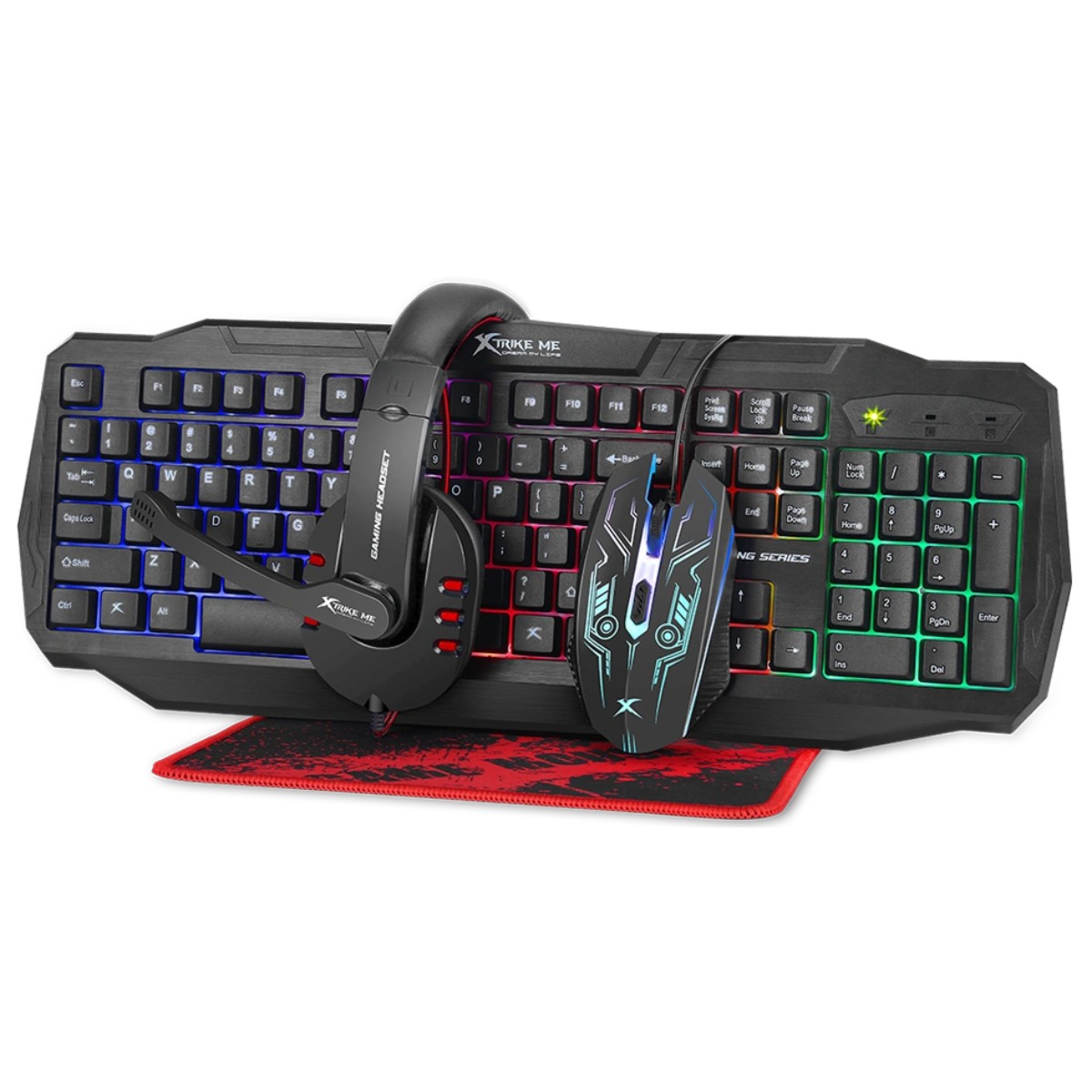 Combo Gaming Teclado + Ratón + Auriculares Xtrike Me 1.0