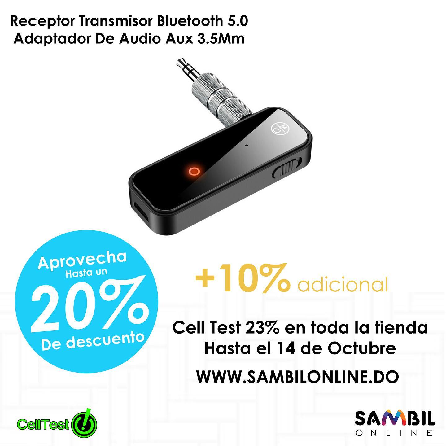 Receptor Transmisor Bletooth Adaptador de Audio