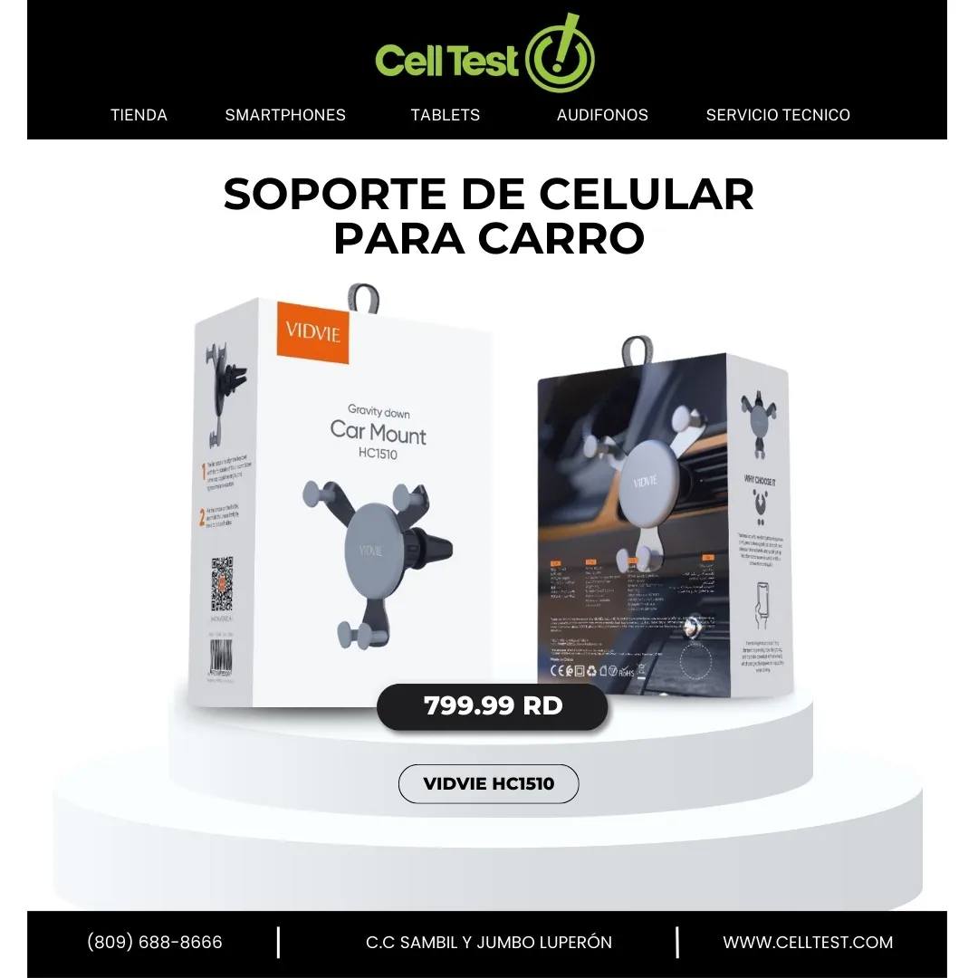 ¡Conduce seguro sin distraerte del camino con el Soporte para Celular Vidvie HC1510!