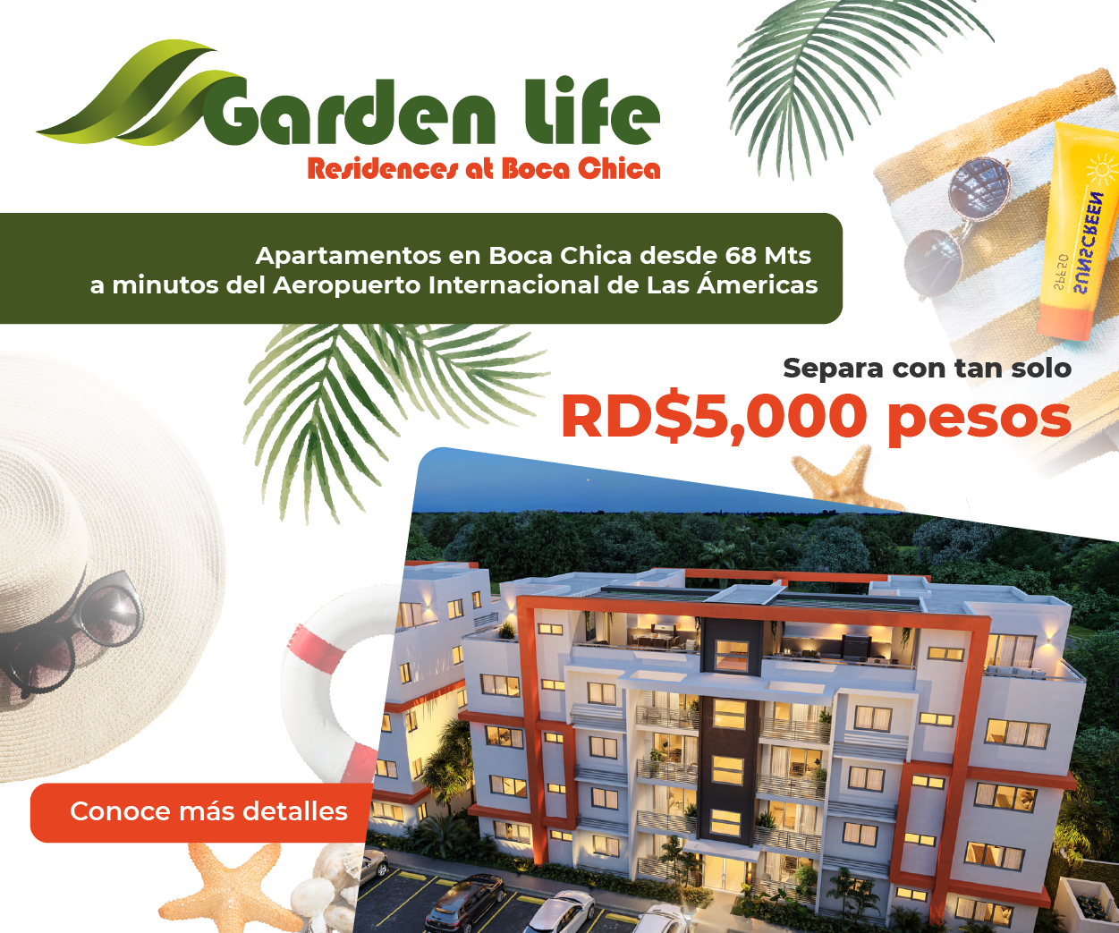 Espectaculares Apartamentos en Boca Chica a pasos de la Playa Garden Life